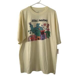 Dreyfus Art Women's Cotton Motivational Yellow Graphic Tee T-Shirt OS New